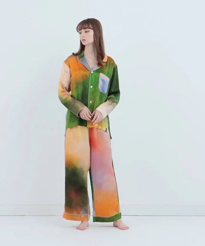 【セットアップ】シルクパジャマ アートカラー