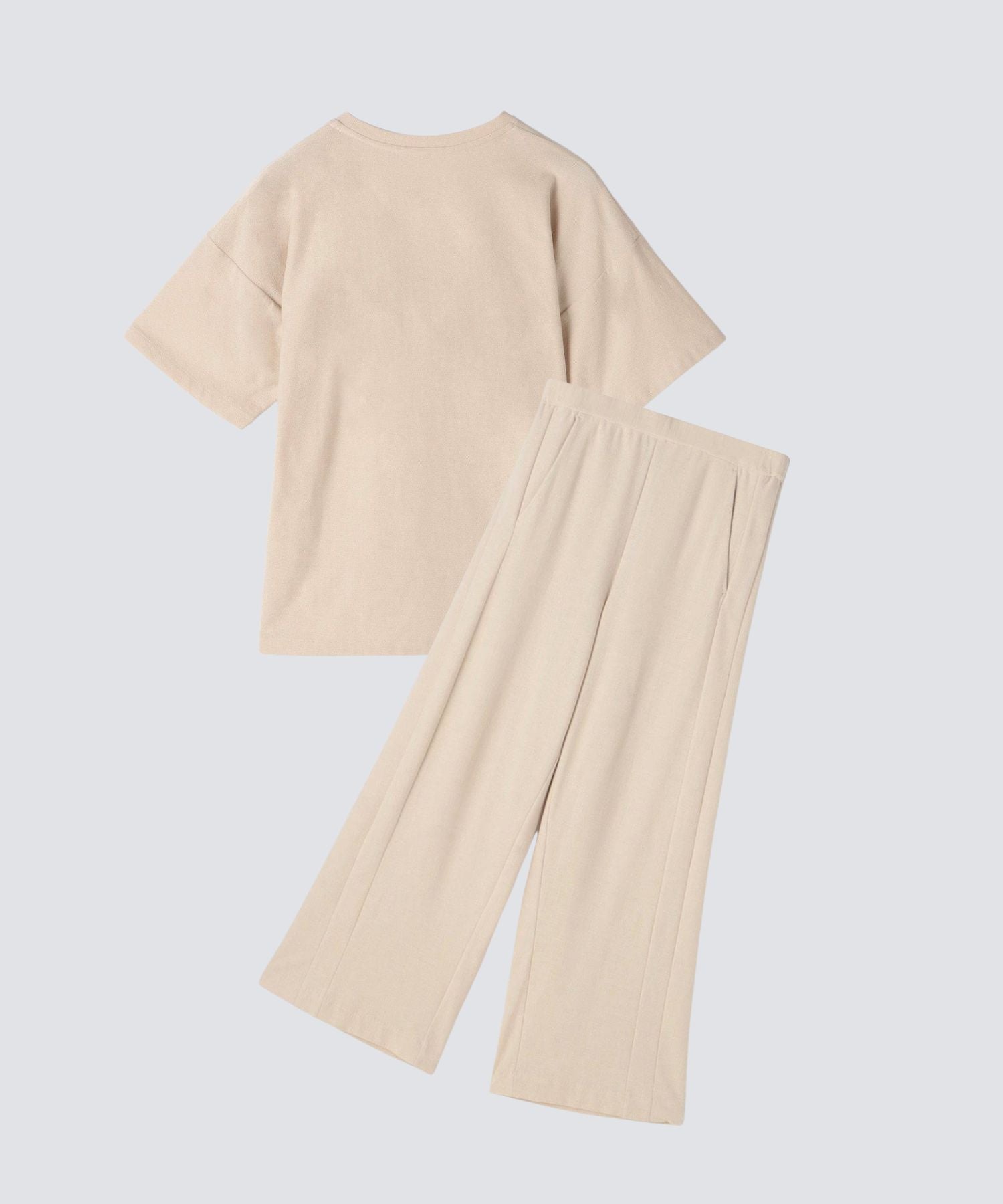 【セットアップ】ロイヤル オーガニックコットン Tシャツ& ワイドパンツ ベージュ - Foo Tokyo Japan 公式オンラインストア