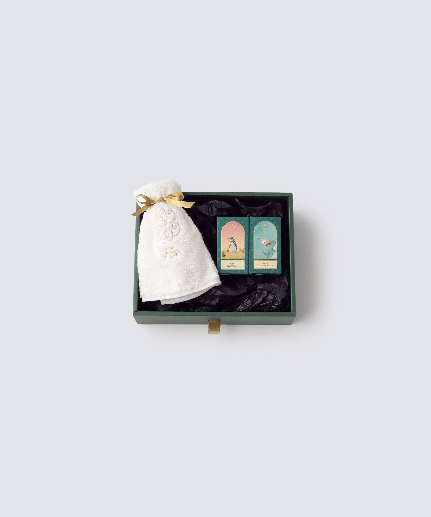 オーガニックコットン ハンドタオル1枚xFoo Tokyo バスオイル Luxe Flower・Dreaming Aroma ギフトセット - Foo Tokyo公式ストア
