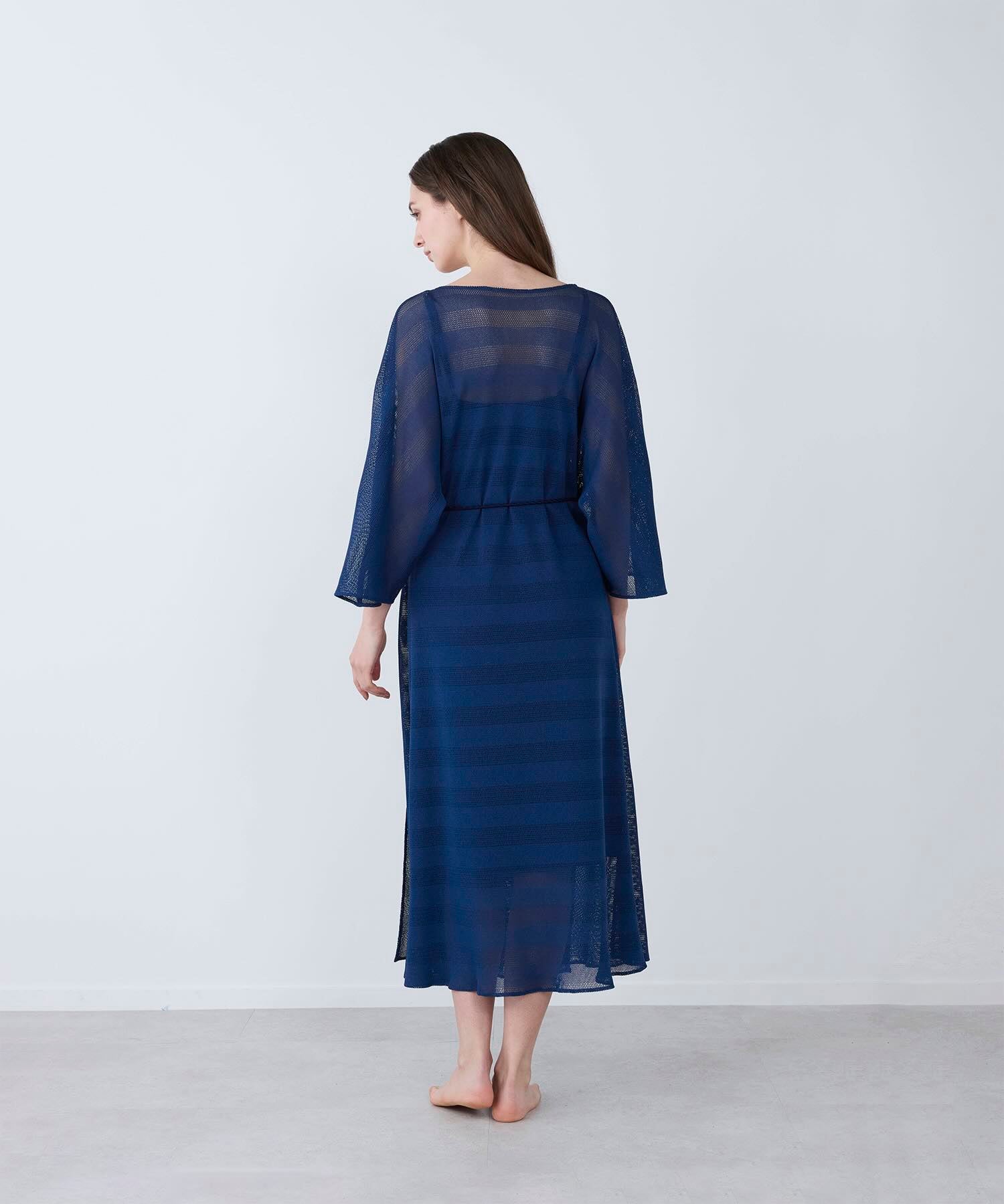 ラッセルメッシュ ガウンワンピース ネイビー - Foo Tokyo公式ストア