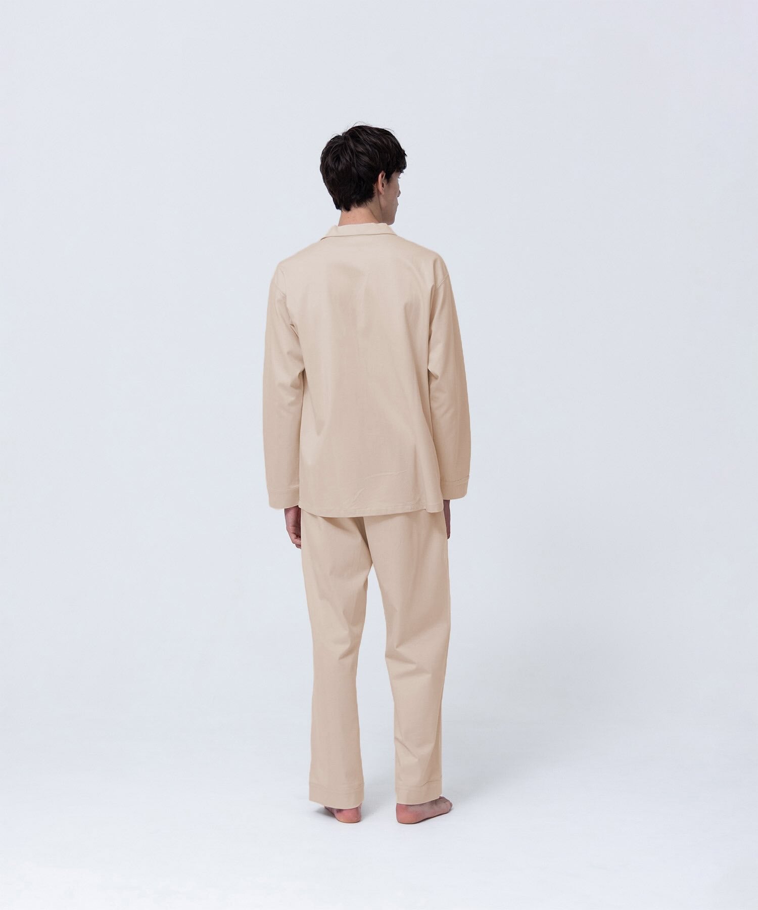 【セットアップ】シルキーコットンパジャマ シャンパンベージュ