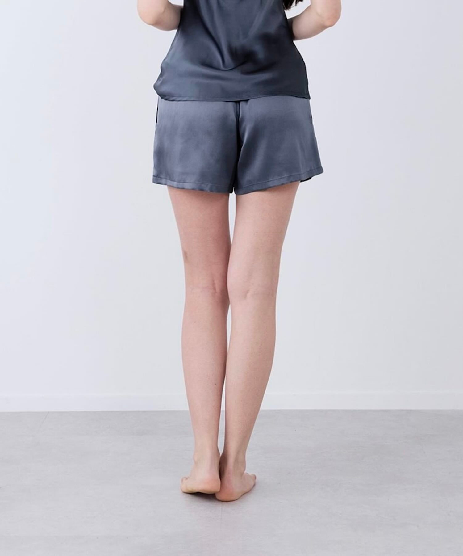 シルクショートパンツ チャコールグレー