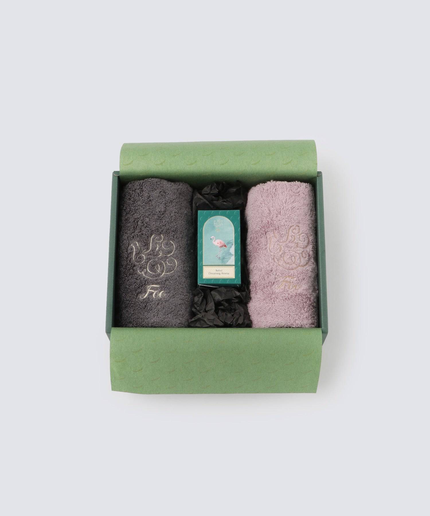 オーガニックコットン ハンドタオル2枚 & Foo Tokyo バスオイル Dreaming Aroma  1本 ギフトセット - Foo Tokyo公式ストア